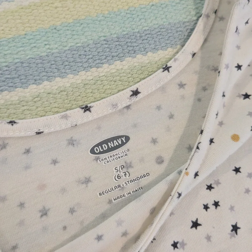 🛍️ BUNDLE ONLY • Old Navy Star Print Long Sleeve Shirt Size Small 6/7